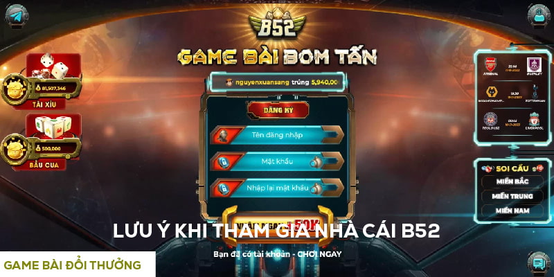 Lưu ý cần biết khi trải nghiệm cổng game chuyên nghiệp B52