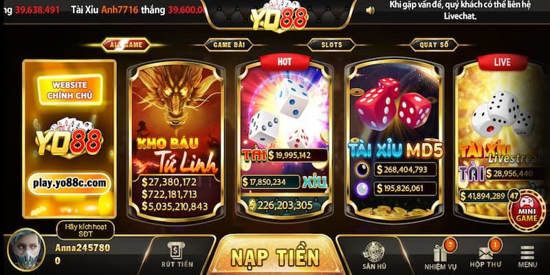 Chơi game tài xỉu lôi cuốn tại Yo88